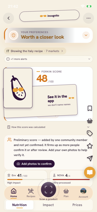 Forkin app screenshot